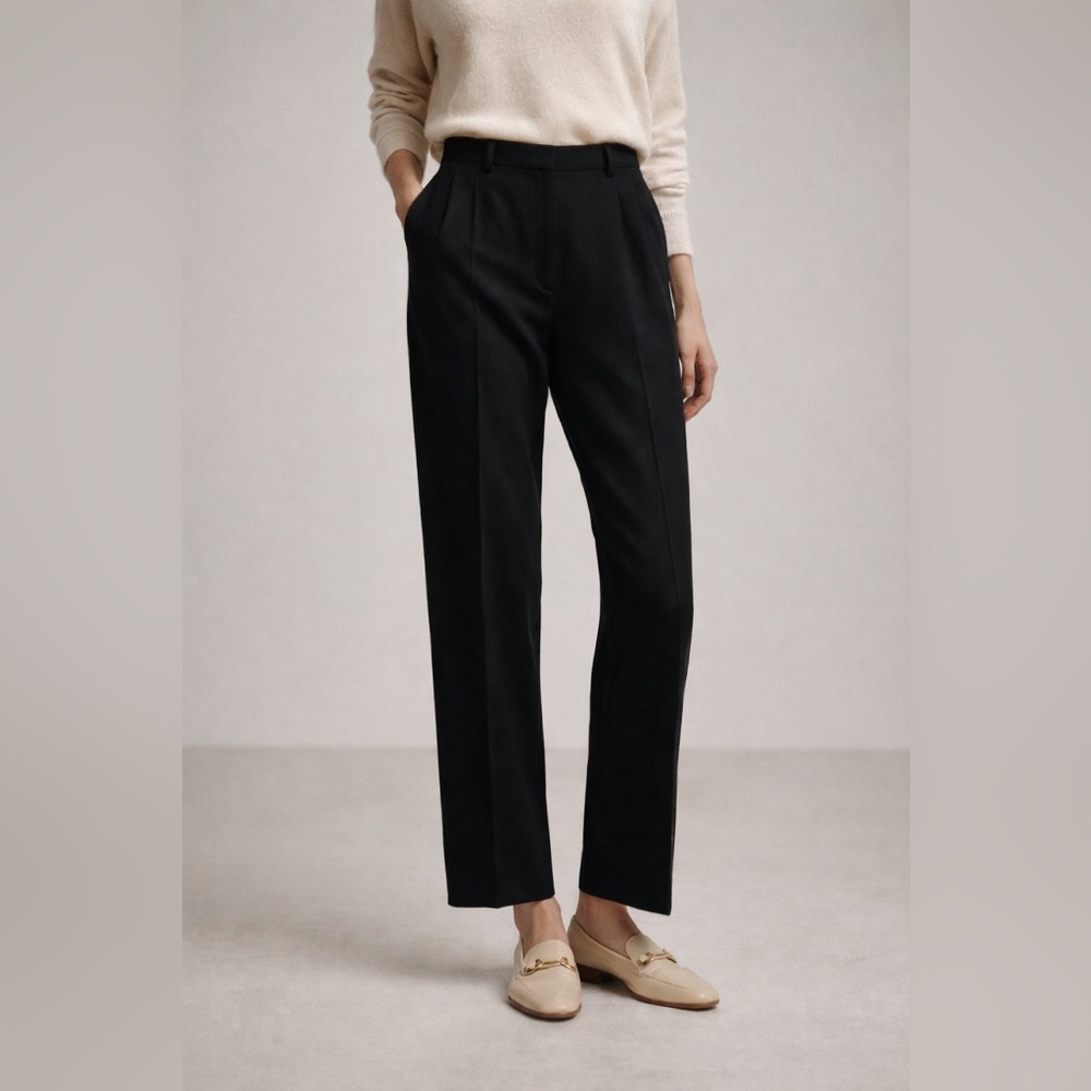Vintage Pan•her High Rise Black Wool Trousers Made in USA Old Money (Approx-10)